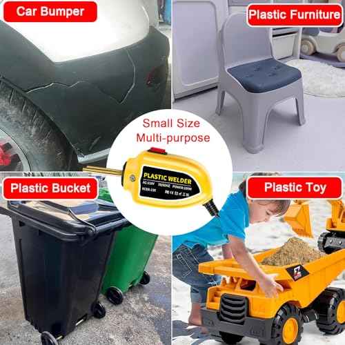 Portable 100W Plastic Welder 1200PCS Hot Staples Welding Repair Kit Hot Stapler Soldering Welder Gun Welding Rods Car Bumper Repair Kit for Crack Kayak Most Plastic(Yellow)