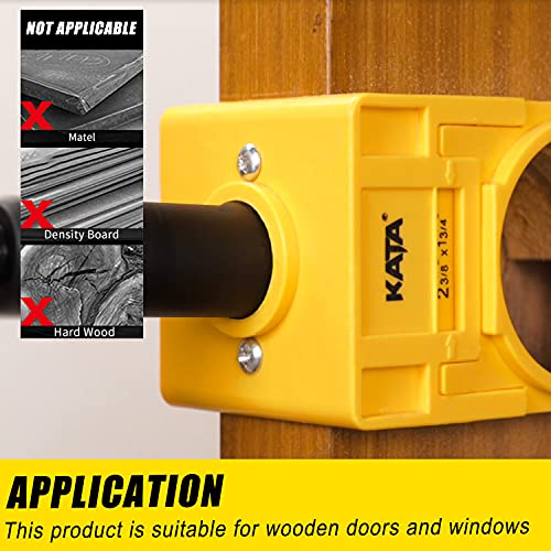 KATA 1-3/8" - 1-3/4" Wood Door Lock Installation Set with Guide Template, Hole Saw Kit for Easy Lockset Installation