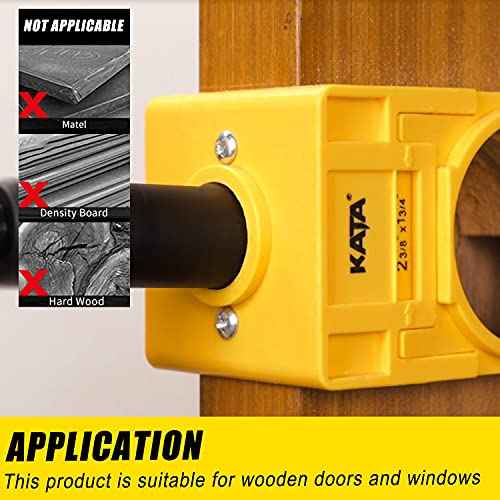 KATA 1-3/8" - 1-3/4" Wood Door Lock Installation Set with Guide Template, Hole Saw Kit for Easy Lockset Installation