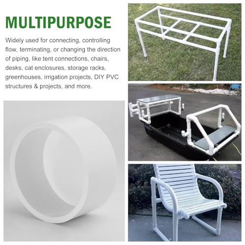 2 Inch PVC End Cap for SCH40 Pipe - Fits OD 2.375" - 2 Pack