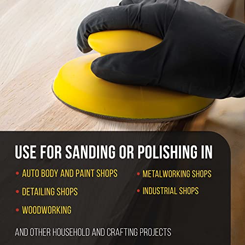Dura-Gold Pro Series 6" Round-Shaped Hand Sanding Block Pad for Hook & Loop and PSA 6" DA Sanding Discs, 2 Pack - PSA Sandpaper Conversion Adapter Pad - Automotive Car Sand Wood Woodworking Furniture