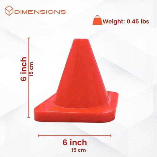 Versatyle Heavy Duty 6in Agility Training Cones for Soccer, Football, Basketball & Sports Drills, Flexible Motorcycle & Traffic Training Cones, Durable, Versatile, High Visibility (Set of 12, Orange)