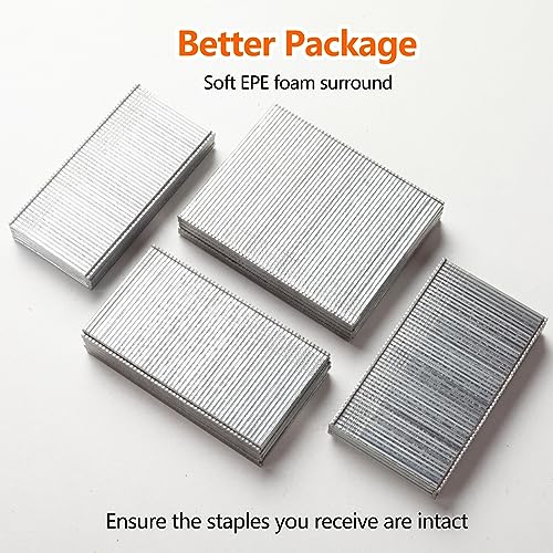 Galvanized Finish Nails 16 Gauge - 4 Sizes, 1200 pcs, Assorted, Rust-Resistant