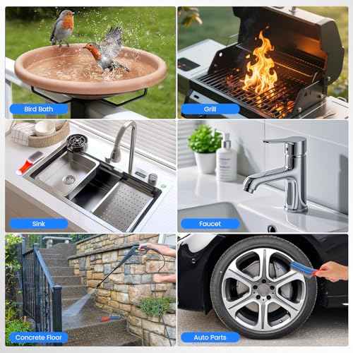 4 Pack Wire Brush for Rust Removal & Paint Removal, Heavy Duty Stainless Steel Wire Brushes for Cleaning, Metal Wire Brush with Rubber Handle