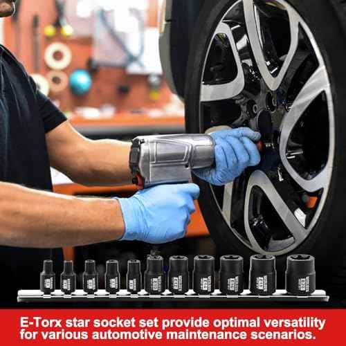11-Piece E-Torx Socket Set, 1/4" & 3/8" Drive, E4-E20 Torque Socket Set