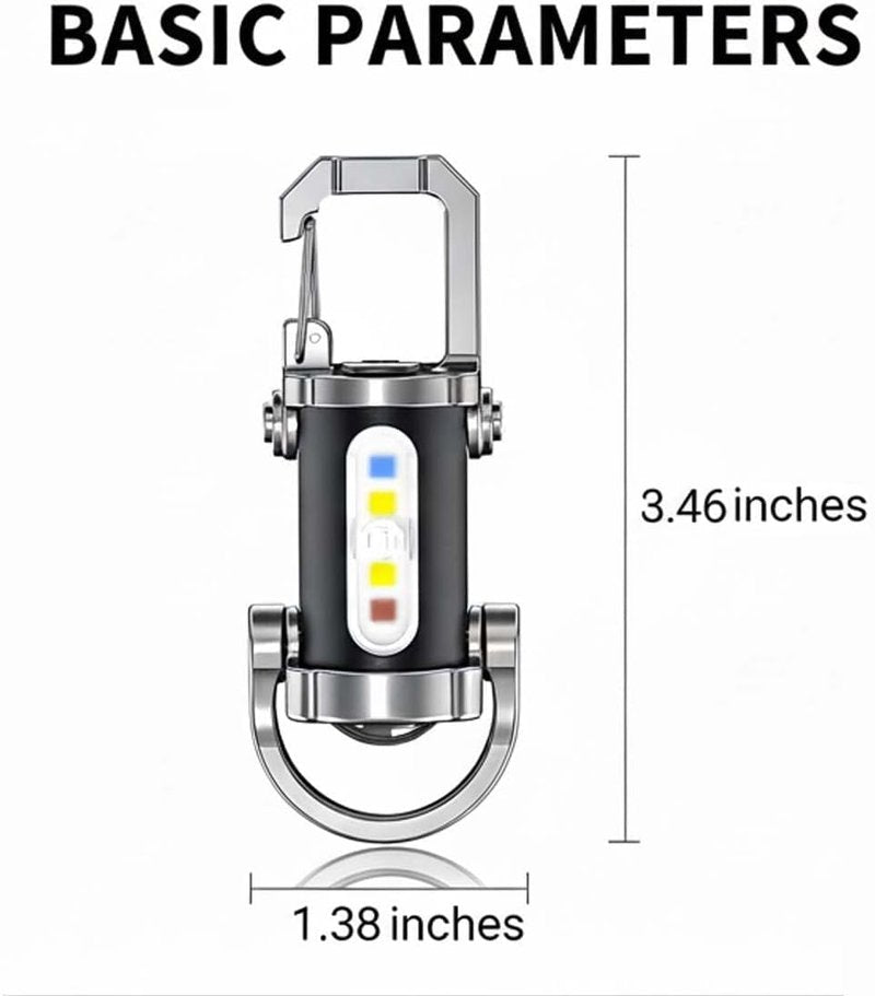 Portable Rechargeable Keychain Flashlight, 1200 Lumens Mini Key Chain Light with 7 Modes, EDC Small Flashlights Rechargeable Waterproof, Tiny LED Flashlight for Keychain Purse Pocket for Men Women