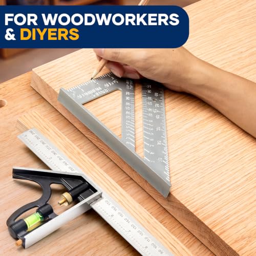 Combination Square 12 Inch and 7 Carpenter Tool Set