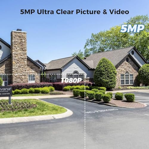 Hiseeu HD 5MP Analog/AHD/CVI/XVI 2560 TVL Wired Security Camera Outdoor for 5MP Analog Surveillance Dvr Kits, IP 66 Waterproof, Clear Night Vision up to 60ft, Remote Access