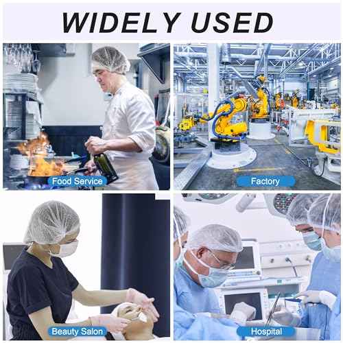 TaShow 120 Pcs Disposable Bouffant Caps, 21 Inches Hair Nets for Women and Men, Polypropylene Non-Woven Hair Nets for Food Service Workers, Labs, Hospital, Salon, Kitchen (White)