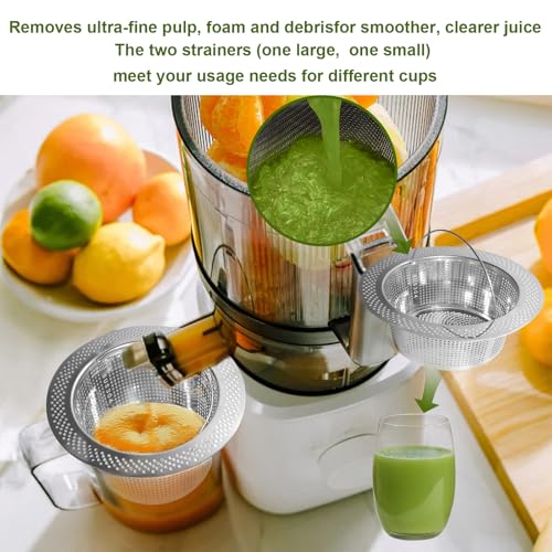 Moruiero 2Pack Pulp Strainer for Nama J2 Cold Press Juicer - 5.5" & 4.2" 304 Stainless Steel