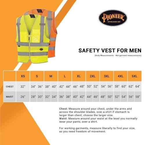 Pioneer Hi Vis Safety Vest for Men & Women - Reflective Cooling Mesh - 8 Pockets - Class 2 - Construction, Traffic, Security