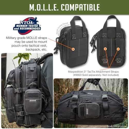 MAXPEDITION Double-Decker Mini Pocket Organizer (4¡± x 2.5¡± x 6¡±) EDC Pouch, Tactical Tool Pouch for Organization, MOLLE Accessories for Everyday Carry, 0258