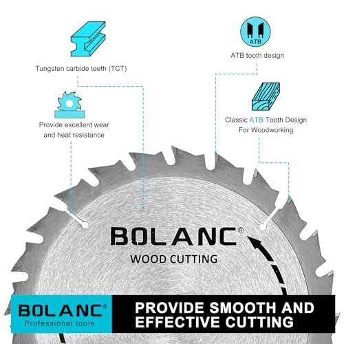 Framing 3-Pack 7-1/4 Inch 24T&40T&60T Wood Cutting Carbide Circular Saw Blade with 5/8 Inch Diamond Knockout Arbor
