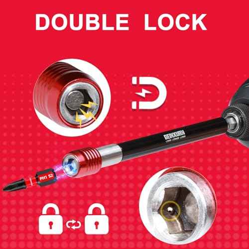 12¡± Impact Screwdriver Bit Holders Extra Long, Magnetic Extension Quick-Change Socket Drill Bit Holder Cr-V Steel Hex Shank Quick Release Drill Bit Guide