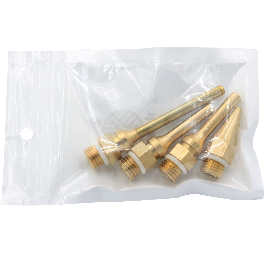 Mesee 4pcs Hot Melt Glue Gun Nozzle Set for 11mm Thread Power Tools, Long Short Small-bore Large Diameter Pure Copper Nozzle Tips 2.0x70mm 2.0x50mm 2.0x34mm 3.0x50mm