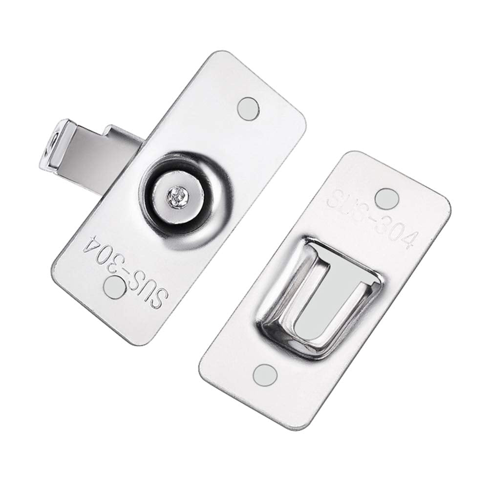 dingchi Door Hasp Latch 90 Degree, Stainless Steel Safety Angle Locking Latch for Push/Sliding/Barn Door, Satin Nickel