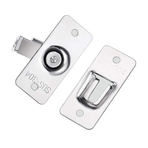 dingchi Door Hasp Latch 90 Degree, Stainless Steel Safety Angle Locking Latch for Push/Sliding/Barn Door, Satin Nickel