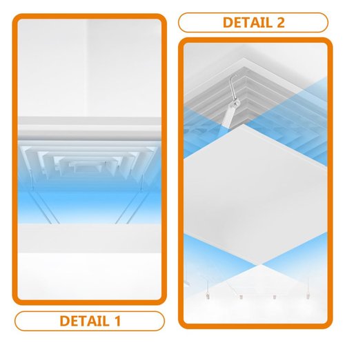 VOSAREA Air Deflector Adjustable Reusable Heat and Air Deflector for Drop Ceiling Vents RV, Home HVAC, and Ceiling Registers White