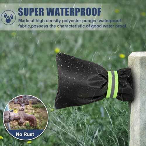 2Pack Outdoor Faucet Covers for Winter Freeze Protection, 8.5¡Èx5.9¡Èx1.9¡È Thicker Hose Bib Insulation Cover Waterproof & Frost Free Outside Spigot Cover Bags Insulated Covers with Reflective Strips
