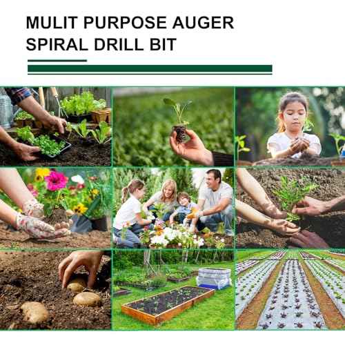 Garden Auger Drill Bit for Planting 1.6x9in, Ground Earth Spiral Auger Drill for 3/8" Hex Drive, Yard Auger for Bulbs, Flowers & Bedding Digging, Planter Tool