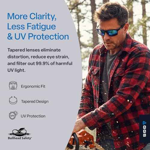 Bullhead Safety Eyewear BH2763AF Pompano, Matte Black Frame/Temple Smoke Af Lens Black Tpr Nose Piece And Temple Ends