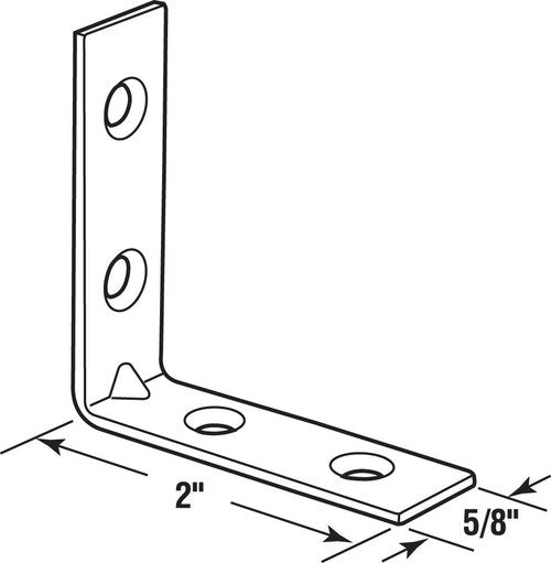 Prime-Line MP9221 Angle Corner, 2 In., Steel Construction, Zinc Plated, 4 Hole Bracket (10 Pack)