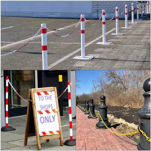 PATIKIL Plastic Chain Links, 10 Feet Safety Chains, Black Plastic Chains for Barriers, Crowd Control, Queue Lines, Parking, Fences, Gate, Concerts, and Decoration