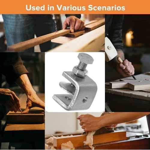 Stainless Steel C Clamps, Mini Tiger Clamp Set for Mounting, Heavy Duty Metal U Clamps, Small Desk G-Clamp with 0.79 Inch Stable Wide Jaw Opening for Metal Working Woodworking Welding Building (4pcs)