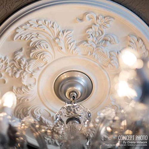 Ekena Millwork CM13BR2 13"OD x 7 1/2"ID x 3/4"P Bradford Classic Ceiling Medallion, Fits Canopies up to 8-5/8", 2 Piece
