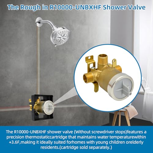 BUWTIQ R10000-UNBXHF Multichoice Shower Rough-in Valve 1/2-Inch Universal Port