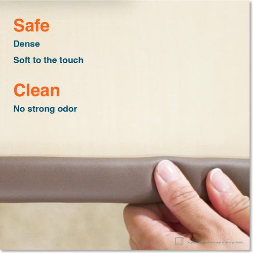 Roving Cove HeftyFit Edge Protector for Baby Proofing (6ft Large Edge Only), Heavy-Duty Soft Furniture Edge Bumper Guards, Desk Edge Cushion, Wall Corner Covers, 3M Adhesive, Oyster White (Off White)