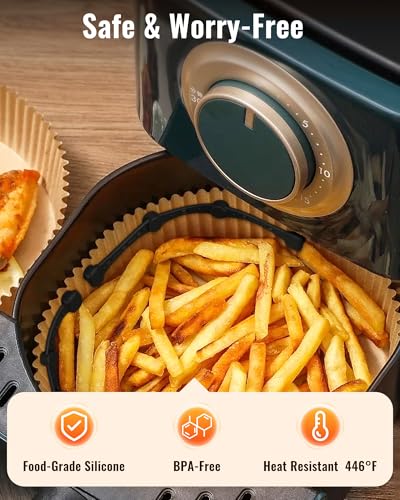 Air Fryer Magnetic Parchment Paper Holders (4 Pcs) - Food-Grade Silicone Mounts