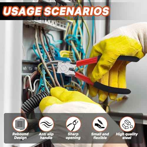 2PCS Heavy Duty Wire Cutters Set, 5 inch & 6 inch Electrical Diagonal Cutting Pliers, High Carbon Steel, Anti-Slip Handle, for Crafting, Jewelry Making, Electricians