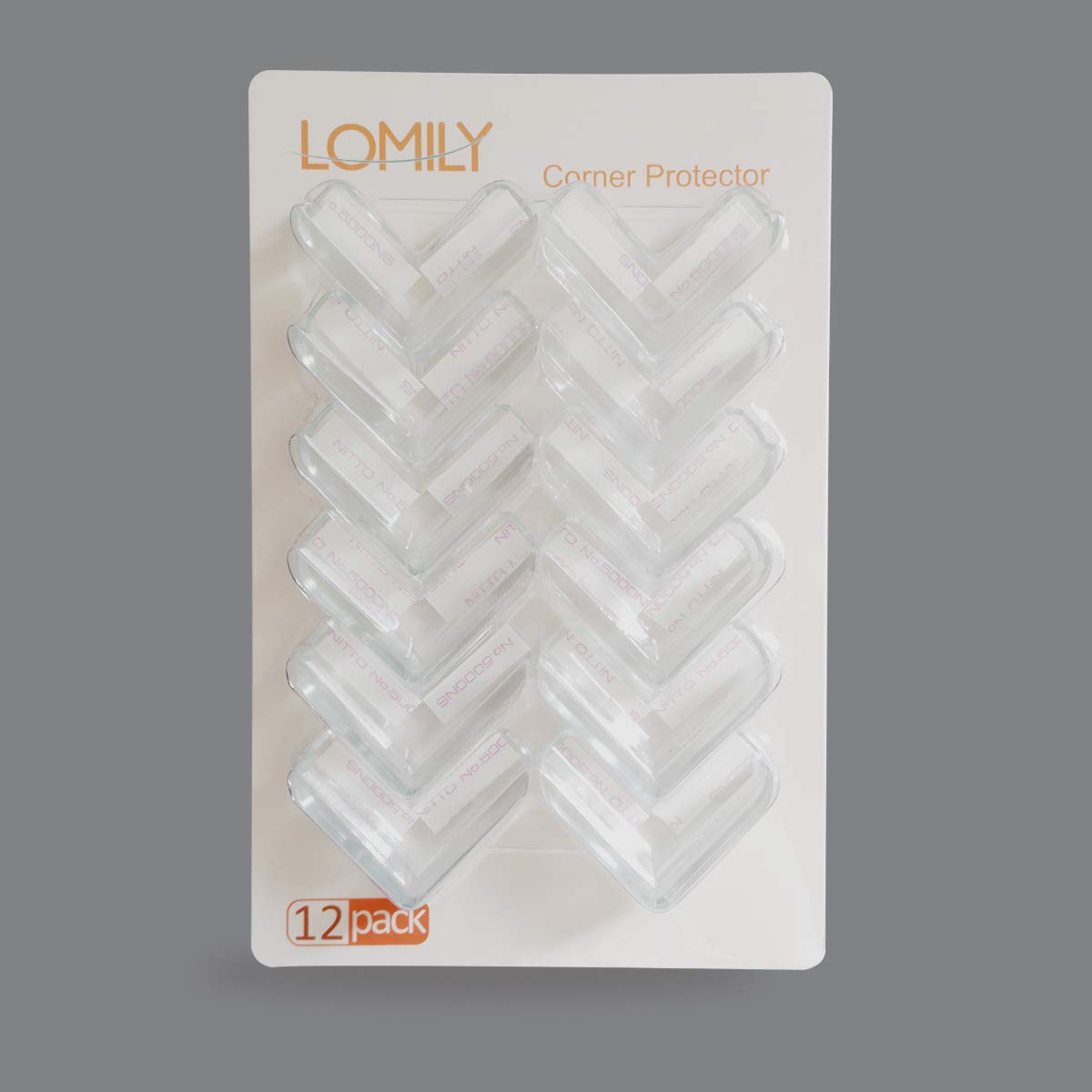 LOMILY Clear Corner Guards(12 Pack),Table Corner Protectors,Clear Edge Safety Bumpers,High Resistant Adhesive Gel,Corner Protector for Baby,Kids,Furniture,Cabinet,Glass,Coffee Table,ect.
