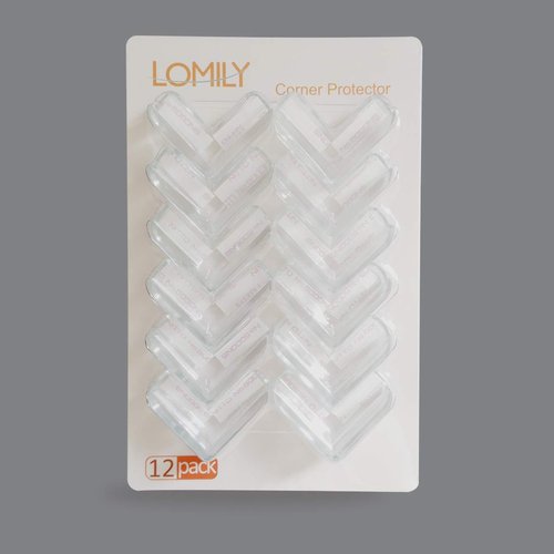 LOMILY Clear Corner Guards(12 Pack),Table Corner Protectors,Clear Edge Safety Bumpers,High Resistant Adhesive Gel,Corner Protector for Baby,Kids,Furniture,Cabinet,Glass,Coffee Table,ect.
