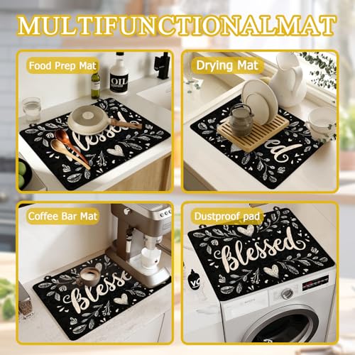 Blessed 28x20 in Glass Top Stove Cover Protector (Variation: Blessed) – Heat-Resistant Rubber Cooktop Pad