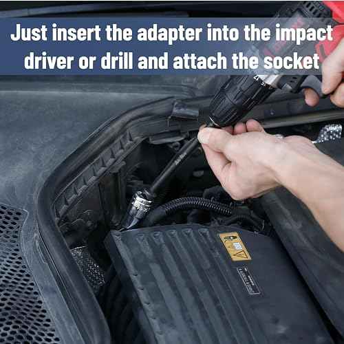 Bates- Impact Wobble Adapter Set, 6 pcs, 6", 2-3/4" & 2-1/2"-Long, 1/4" Drive Hex Shank, 1/4" 3/8" & 1/2", Wobble Extension Set