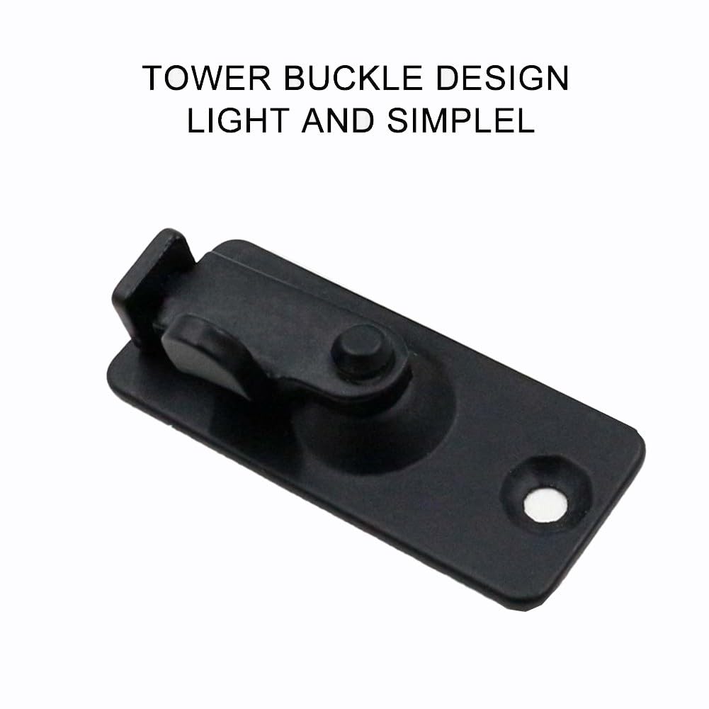 Flip Door Sliding Latch, 90 Degree Stainless Steel Latch, Safety Door Lock, Right Angle Curved Door with Buckle, for Sliding Door, Bathrooms, Cabinets, Drawers