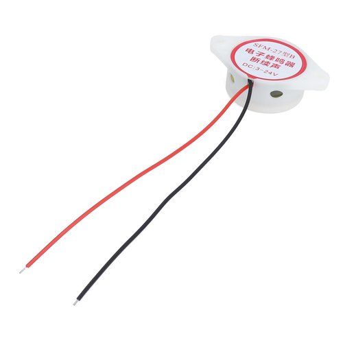 Buzzer Alarm, Premium Motor 80dB High Sensitivity Buzzer Alarm Kit, ABS Material SFM-27II Set with Connecting Wires for , Electric Beep (White)