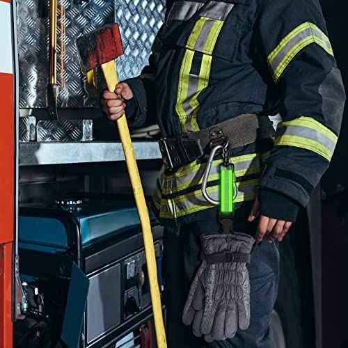 2 Pieces Firefighter Glove Strap with Reflective Trim Firefighting Glove Safety Strap Turnout with Swivel Snap Hook Clip