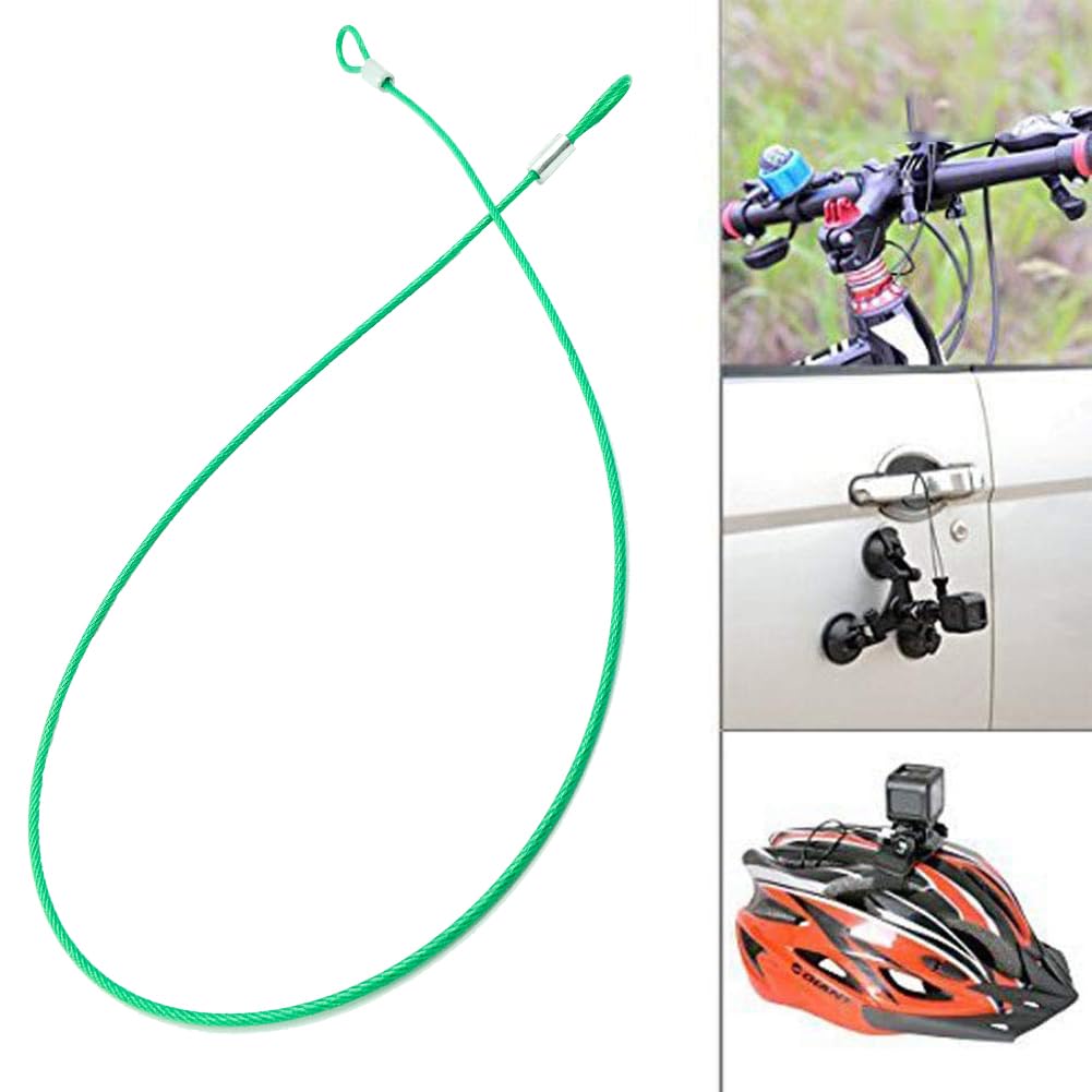 CKANDAY 20 Pack 6 Inch(15cm) Safety Stainless Steel Tethers with 4 Pcs Spring Snap Hook Clips, Steel Wire Cable with Loops Vinyl Cover Coated Short Rope Lanyard Lock Safety Tether Chains, Black