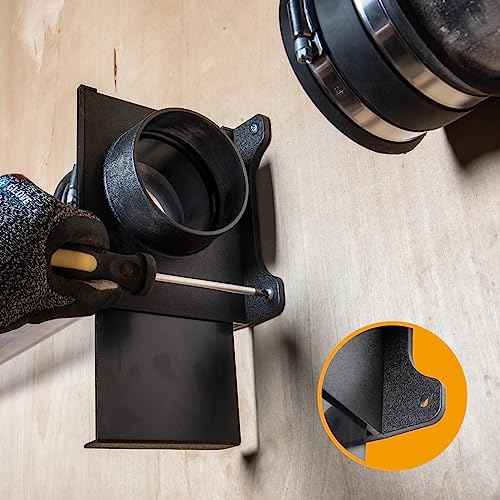 POWERTEC 70357-P2 4 Inch Wall Mounting Blast Gate with Bracket for Dust Collector, Dust Collection Fittings, 2 Count, Pack of 1