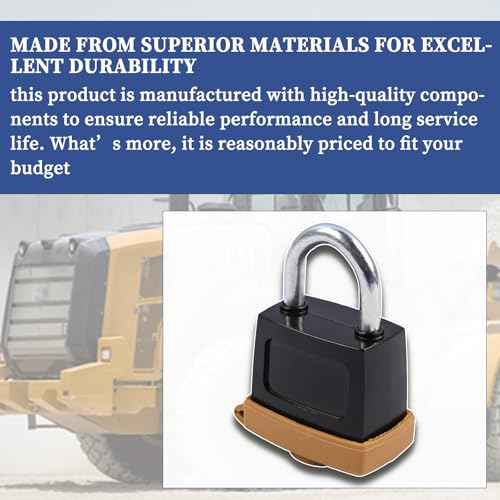 246-2641 3set Padlock with Key Compatible with Caterpillar CAT Fuel Cap 7X7700 1428828 20103300 2849039 Replace 5P8501 5P8500 2462641 (3)