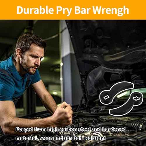 Pry Bar Wrench Adapter, 1/2'' Heavy-Duty Half Shaft Removal Tool, Universal Ratchet Pry Bar Attachment for Automotive Repair, Anti-Slip Crowbar Adapter Head with Professional Car Repair Kit