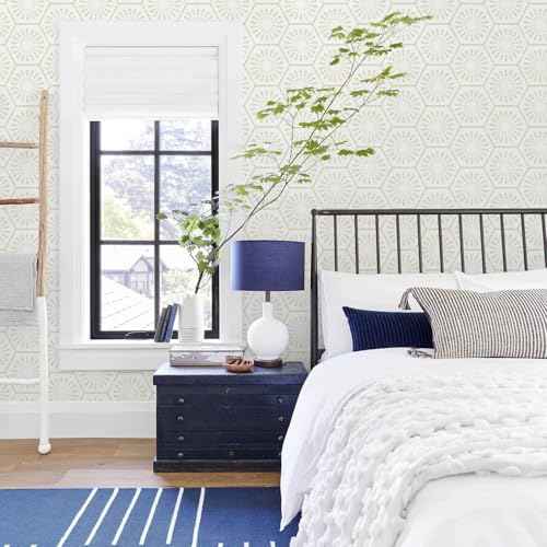 Geometric Peel and Stick Wallpaper Boho Contact Paper for Cabinets Drawers Modern Self Adhesive Removable Wallpaper for Bedroom Bathroom Waterproof Beige and White Contact Paper 78.7inL 17.3inW