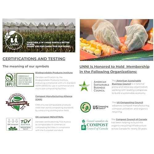 UNNI Compostable Food Prep Gloves, For Food Handling, ASTM D6400, US BPI, CMA & Europe OK Compost Certified