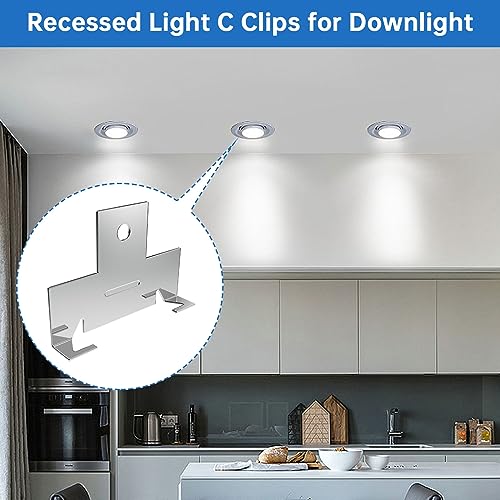 Famirion 24 Pack Metal Recessed Downlight C Clips for 5-6 Inch Retrofit Cans