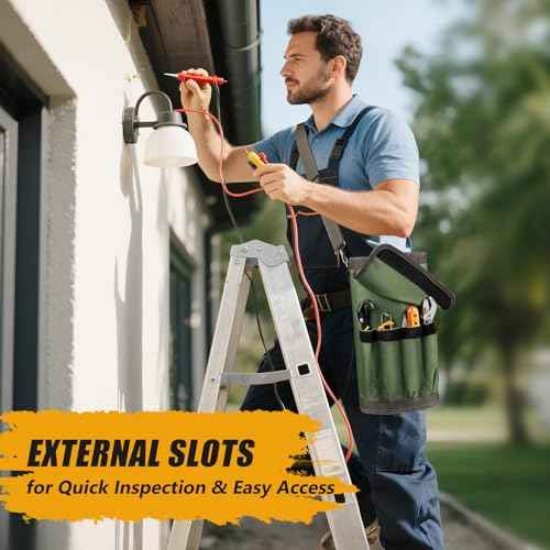 Tool Bag Roll Up, UUP Heavy Duty Portable Soft Tool Storage Organization, Foldable Empty Rollup Organizer with 2 Small Pouches, Rollable Carrying Toolbag, Dad Men Mechanic Welding Birthday Gift, Green