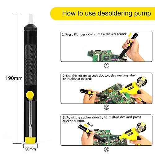 Soldering Iron Kit,60W Automatic Soldering Gun with Ceramic Heater, Soldering Gun Kit Includes Solder Gun,5pcs Soldering Tips, Desoldering Pump, 2 Tweezers, Soldering Wires for Repairs Home DIY