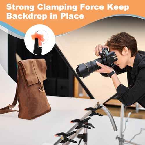 10 Pcs Spring Clamps, PureGuard 4.5 Inch Large Plastic Spring Clips Clamps Heavy Duty Woodworking Clamps for Crafts Balloon Arch Photography Backdrop Stand Pool Cover Clips